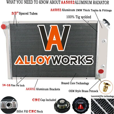 3-Row Aluminum Radiator Fits 1977~1982 Chevy Chevrolet Corvette 350CU 5.7L V8 — 第 1/4 张图片