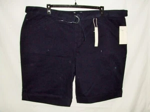 Pantalones Cortos Gloria Vanderbilt Azul Marino con Cinturón con Elastizado Para Mujer Talla Grande 24W ~r - Imagen 1 de 9