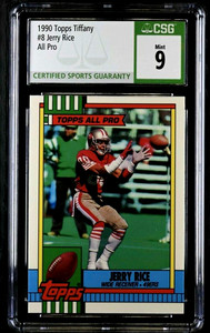 1990 Topps Tiffany #8 Glossy /3000 Jerry Rice CSG 9 MINT 49ers HOF SSP POP 1/1