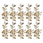 10x Gold Crystal Flower Alloy Flatback Buttons Embellishment for DIY Jewelry