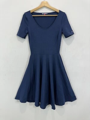 Платье Tommy Jeans Fit & Flare женское XS синее длина до колена эластичное декольте - Изображение 1 из 4