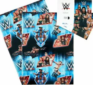 WWE Gift Wrap 2 Sheets wrestling wrapping Paper 70cm x 50cm - Picture 1 of 1