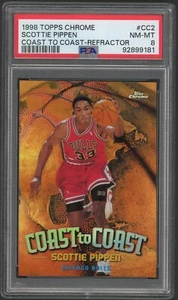 1998 Topps Chrome Scottie Pippen #CC2 PSA 8 NM-MT HOF Coast to Coast Refractor - Picture 1 of 2