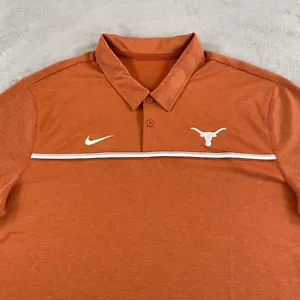 Texas Longhorns NIKE Dri Fit Polo Shirt Men XL Brown Performance Golf SS NWOT - Picture 1 of 8