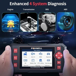 FOXWELL Car Scanner NT604 Elite OBD2 Scanner ABS SRS Transmission, Check Engine - Picture 1 of 9