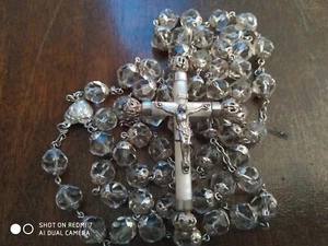 Sammler Rosenkranz 19. Jahrhundert französischer Kristall + Sterling Silber groß exquisit - Bild 1 von 5