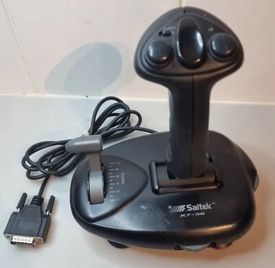 Vintage Saitek X7-38 PC Joystick Flight Control Stick 15 Pin Connector. - Image 1 of 4
