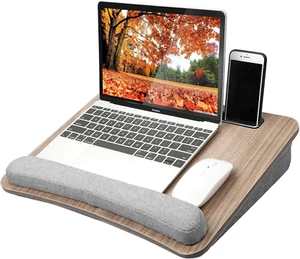 HUANUO Portable Lap Laptop Desk with Pillow Cushion, Fits up to 15.6 Inch Laptop - Afbeelding 1 van 12