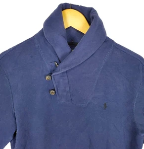 Polo Ralph Lauren Chal Cuello Sudadera Hombres M Azul Jersey Pullover Abuelo - Imagen 1 de 16