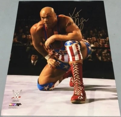 Autographed Kurt Angle 16 x 20 Photo Print, Knee WWE WWF Olympic Photofile - Image 1 of 3