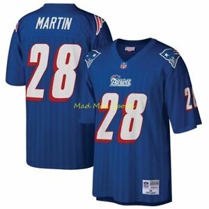 CURTIS MARTIN New England PATRIOTS Blue MITCHELL & NESS Throwback LEGACY Jersey