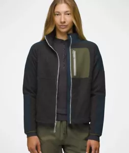NWT $140 PrAna Women’s Peak Fleece Jacket Large Charcoal/Stormy Night Multicolor - Picture 1 of 6