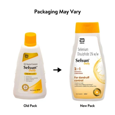Selsun Daily Anti-Dandruff Shampoo for Dry Scalp 120ml (Yellow)