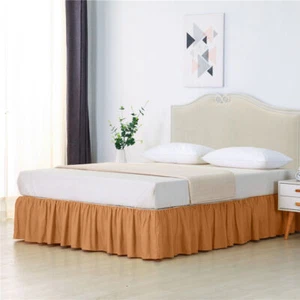 New Elastic Bed Skirt Dust Ruffle Easy Fit Wrap Around Twin Full Queen King Size - Picture 1 of 90