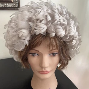 Vintage Feather Wig Hat ￼ Yugoslavia - Picture 1 of 8