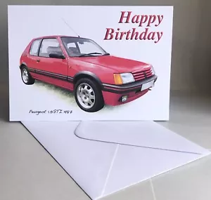 Peugeot 1.9GTI 1987 - 5x7in Birthday, Anniversary, Retirement or Plain Card - Picture 1 of 11