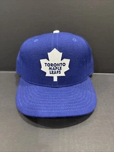 Vtg 90s Toronto Maple Leafs New Era 7 1/2 Hat 5950 Pro Model NHL Wool Plain Logo - Picture 1 of 5