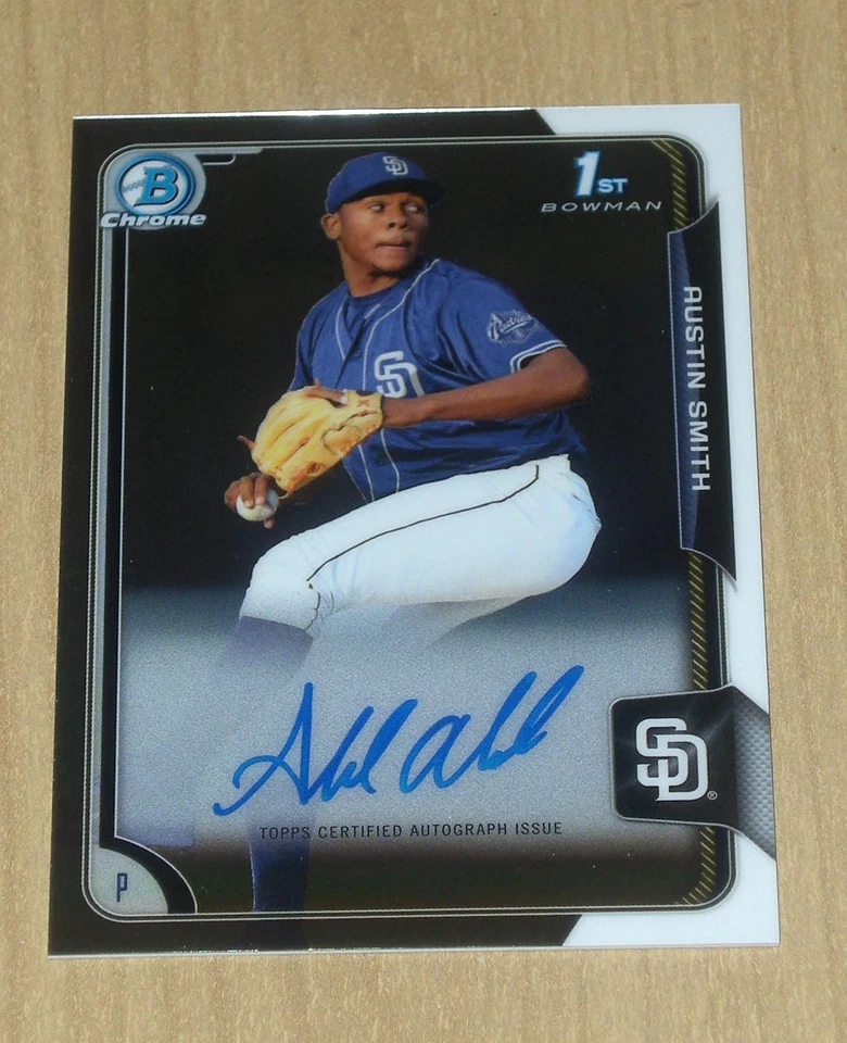 2015 Bowman Chrome (draft) autograph prospect Austin Smith - Image 1 of 1