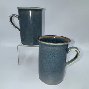 DANSK Set Of 2 Designs Teal Coffee Cup Mug Stoneware Rustic Speckled - Picture 1 of 13