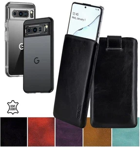 Custodia Pelle per Cellulare Con Pancione Scocca Posteriore Google Pixel 8 Pro - Foto 1 di 21