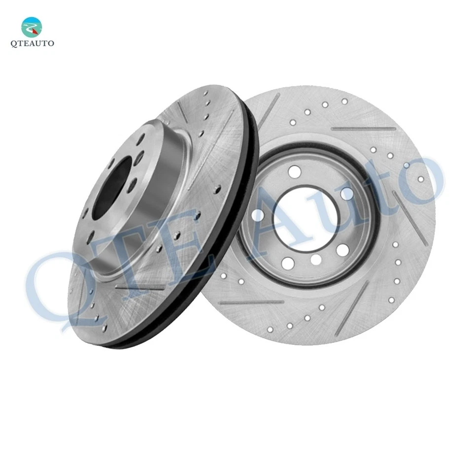 Rotores de disco de freno delanteros ranurados perforados 300 mm para BMW 325I base 2001-2005 Foto 1 de 4