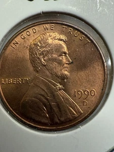 1990 D Lincoln Penny, P516 - Picture 1 of 2