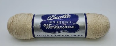 Fio de algodão vintage Bucilla super mercerizado Wondersheen '#9 marfim' 500 jardas. - Imagem 1 de 3