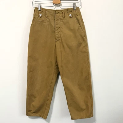 Pantalones ESprit para mujer 5/6 tiro alto holgados cónicos Capri botón mosca marrón Y2K DEFECTUOSOS Foto 1 de 4