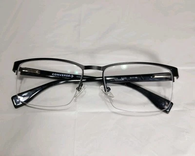 Marco de gafas Converse A230 negro semi-sin montura con bisagra flexible y estuche 55-17-140 Foto 1 de 4