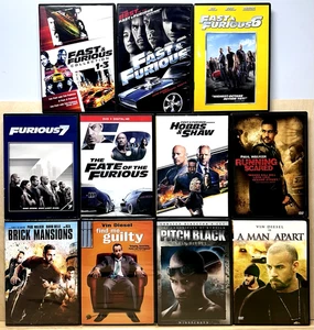 Fast & Furious DVD Lot • 11 DVDs • 13 Movies • Vin Diesel Paul Walker Action Set - Picture 1 of 11