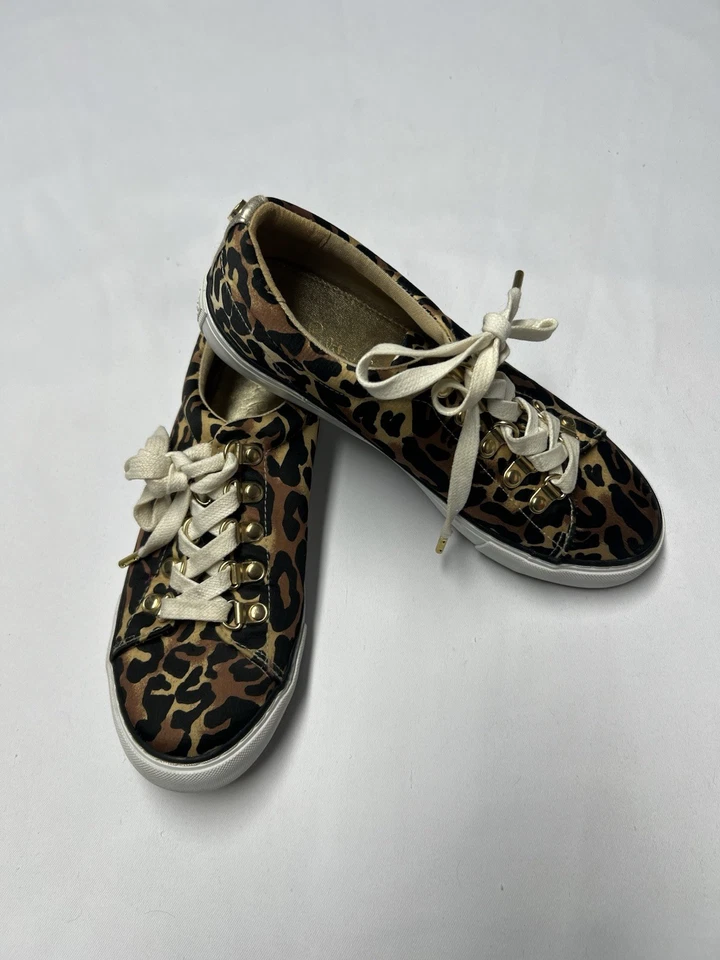 Lilly Pulitzer Hallie Leopard Print Lace Up Sneaker 7M  - Image 1 of 4