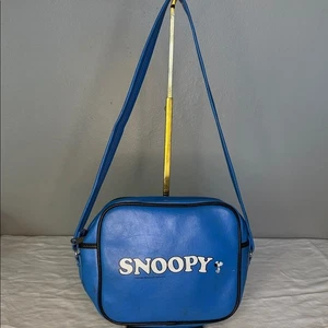 Vintage Snoopy Schultertasche blau Vinyl - Peanuts Umhängetasche - Bild 1 von 8