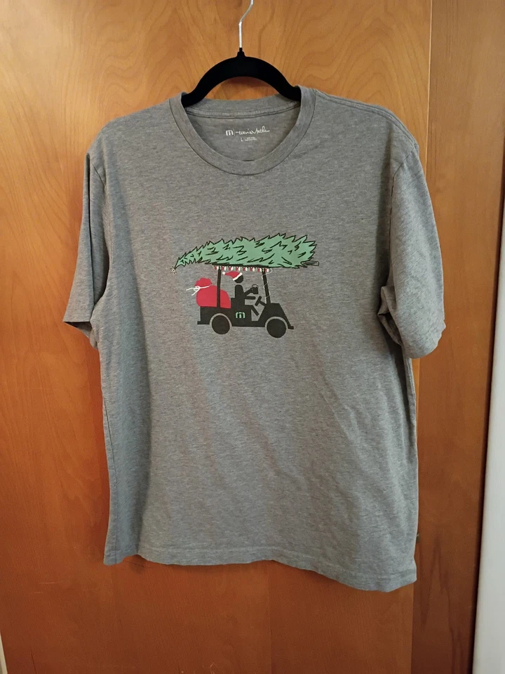 TravisMathew "Midnight Ride" or "Naughty or Nice" men's golf T-shirt in Grey - Image 1 of 1