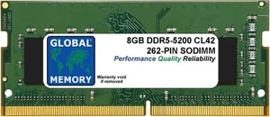 8GB DDR5 5200MHz PC5-41600 262-PIN SODIMM MEMORY RAM FOR LAPTOPS/NOTEBOOKS - Picture 1 of 1