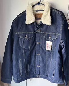 Chaqueta de camionero sherpa grande para hombre Levi's Signature nueva con etiquetas - Imagen 1 de 4