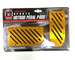 UNIVERSAL BRAKE GAS RACING PEDAL PADS AUTOMATIC  TRANSMISSION PDL-592GB - Picture 1 of 3