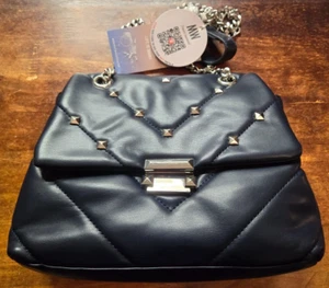 Most Wanted USA Black Studded Quilted Crossbody Bag NWT - Picture 1 of 11