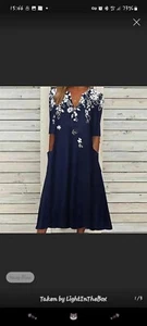 LADIES A STYLE DRESS WITH POCKETS NAVY 3XL - Picture 1 of 3