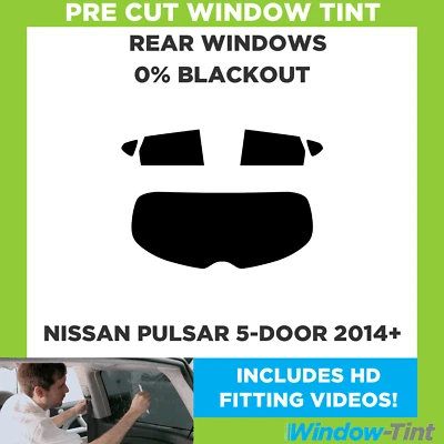 For Nissan Pulsar 5-door Hatchback 2014+ Pre Cut Window Tint 0% Blackout Film - Image 1 of 4