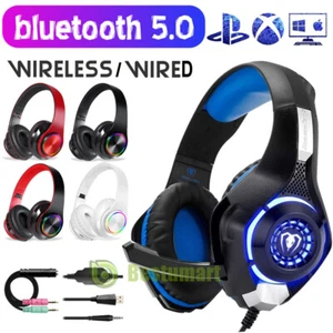 Pro Gaming Headset W/ Mic LED XBOX One Wireless/Wired Headphones Microphone Beat - Picture 1 of 84