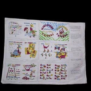 Vtg 1991 Flintstone Friends Fabric Book Project Panel to Sew - Foto 1 di 4