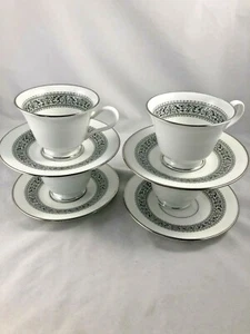 Set (s) mit 4 Tassen & 4 Untertassen FLIGREE Oxford Lenox China Made in USA - Bild 1 von 3