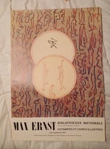 MAX ERNST OFFSET PLAKAT 1975 NATIONALBIBLIOTHEK IN SEHR GUTEM ZUSTAND - Bild 1 von 3