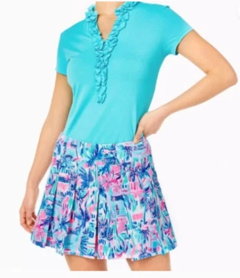 Lilly Pulitzer Nuevo con Etiquetas Luxletic 16 Frazer Corto UPF 50+ Azul Ravello Combinación Perfecta Foto 1 de 4