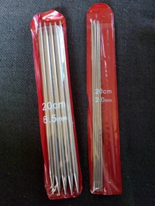 5 Stricknadeln Edelstahl Nadeln 20 cm Nadelspiel versch Größen 2 2,5 3 3,5 4 usw - Bild 1 von 1
