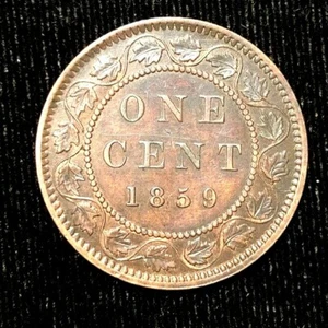 Canada  1859/9 narrow 9 double punched type 2  large cent - Picture 1 of 2