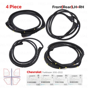 Set 4 Door Rubber Seal Weatherstrip For Chevrolet Trailblazer 2012 - 2022 - Imagen 1 de 9