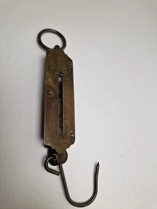 Vintage retro Hughes's Pocket Balance Brass Spring Scales 0-25LB Patent No.5 - Picture 1 of 5