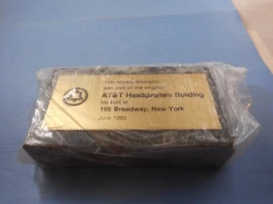 VINTAGE AT&T MARBLE HEADQUARTERS FLOOR PAPERWEIGHT - Picture 1 of 3