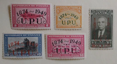 Estampillas de correo aéreo de Panamá, 1949, sc#C114-18, como nuevas, NH, OG, EN MUY BUEN ESTADO/XF Foto 1 de 3